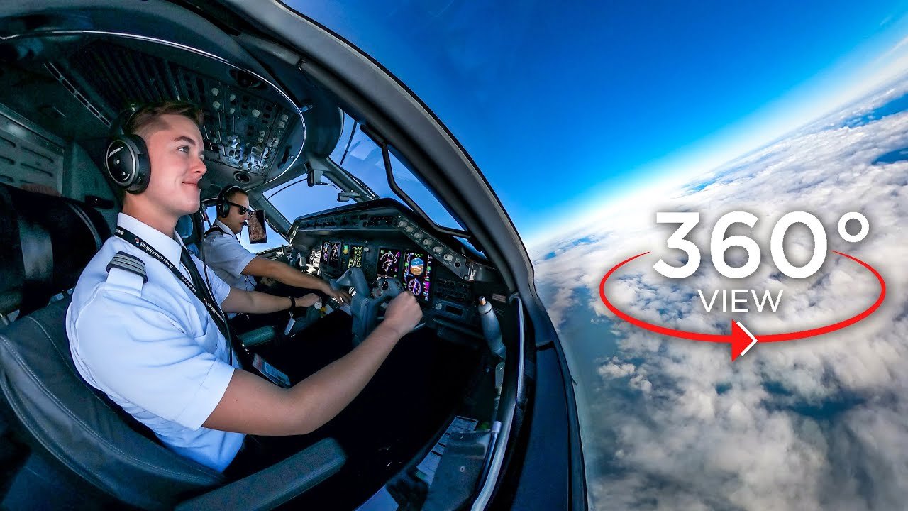 360° Airline Cockpit View, FULL Flight | Dallas – Miami | American Eagle E-145